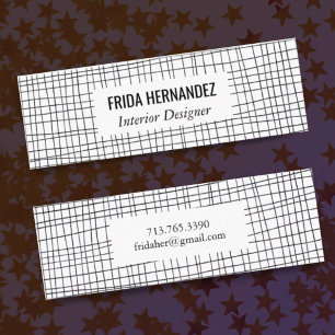 Minimalistische handgezeichnet Stripes Grid Lines  Mini Visitenkarte