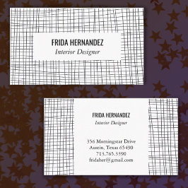 Minimalistische handgezeichnet Stripes Grid Lines Visitenkarte