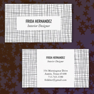 Minimalistische handgezeichnet Stripes Grid Lines  Visitenkarte
