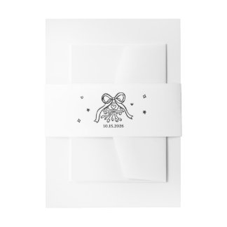 Minimalistische handgezeichnete Bogen-Hochzeitsdek Einladungsbanderole