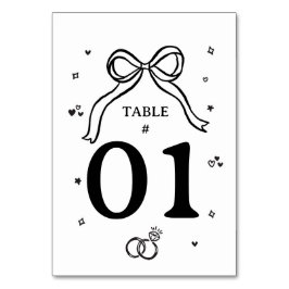 Minimalistische handgezeichnete Hochzeit Tischnummer