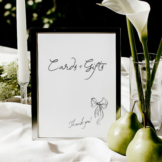 Minimalistische handgezeichnete Karten und Geschen (Minimalist Hand Drawn Cards and Gifts Wedding Sign)