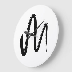 Minimalistische handgezeichnete nahtlose Muster-Gr Große Wanduhr