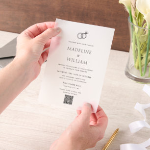 Minimalistische handgezeichnete Rings QR Code Hoch