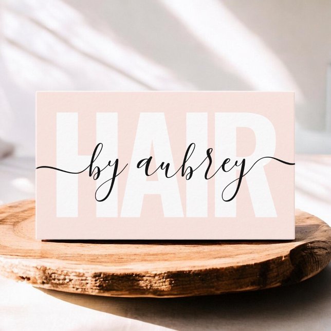 Minimalistische Handschrift Kalligrafie Haarstylis Visitenkarte (Von Creator hochgeladen)