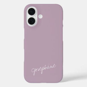 Minimalistische Handschrift Name Dusty Lilac Custo iPhone 16 Hülle