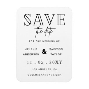 Minimalistische Handschrift Save the Date Magnet