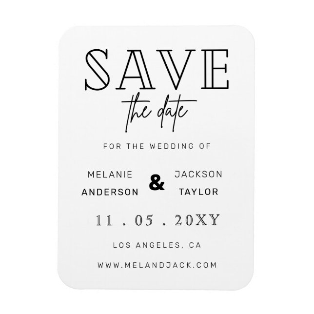 Minimalistische Handschrift Save the Date Magnet (Vertikal)