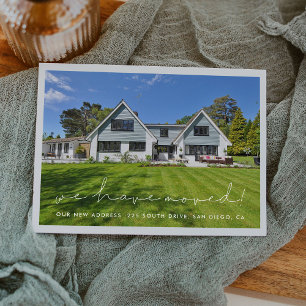 Minimalistische Handschrift Wir sind umgezogen Postkarte