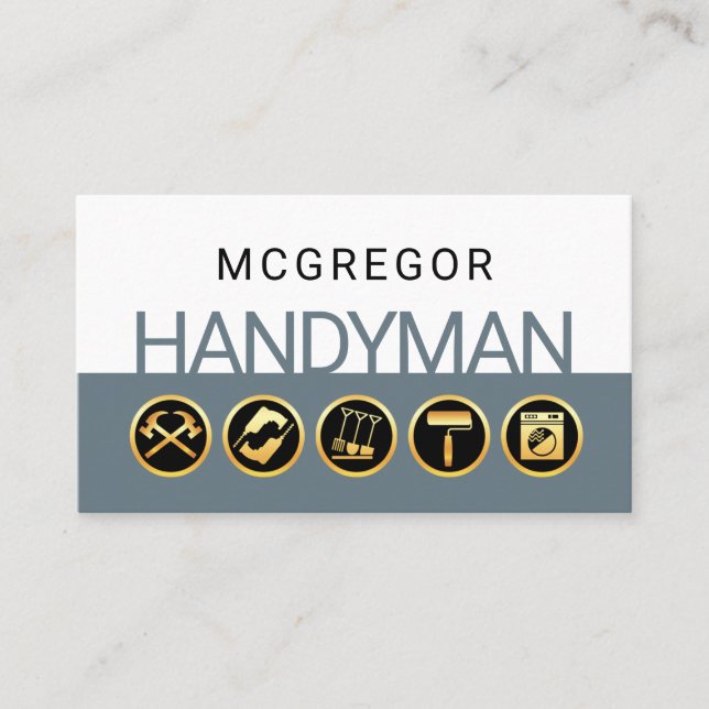 Minimalistische Handwerker-Tools-Schicht Visitenkarte (Vorderseite)