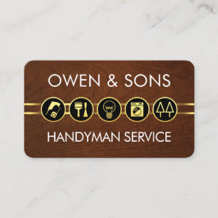 Minimalistische Handwerkerwerkzeuge Goldlinie Visitenkarte