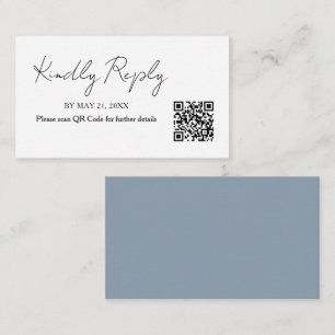 Minimalistische Handwriting-QR-Code-RSVP-Karte Begleitkarte