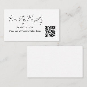 Minimalistische Handwriting-QR-Code-RSVP-Karte Begleitkarte