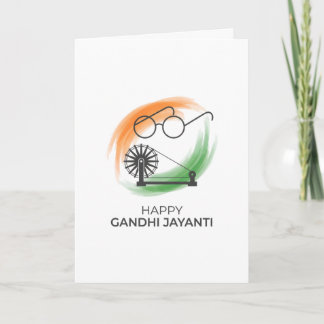 Minimalistische Happy Gandhi Jayanti-Grußkarte Karte