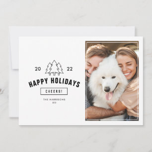 Minimalistische Happy Holidays Paar-Mehrfach-Foto- Feiertagskarte