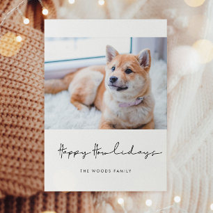 Minimalistische Happy Howlidays Hunde-Foto Feiertagskarte