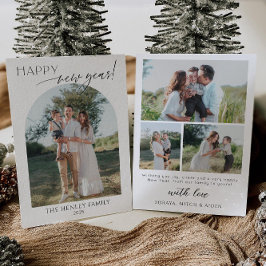 Minimalistische Happy New Year-Feiertagskarte Einladung