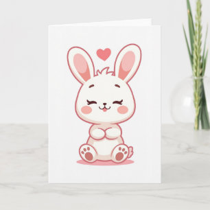 Minimalistische Hase-Liebeskarte Karte