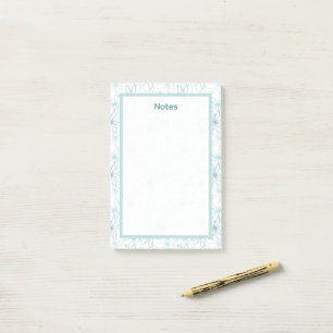 Minimalistische hellblaue Blumengestaltung Notizbl Post-it Klebezettel