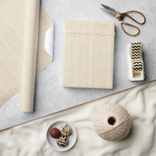 Minimalistische helle Beige Jute Textur Geschenkpapier