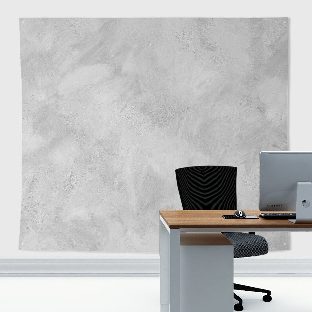 Minimalistische hellgraue römische Tonwandtextur Wandteppich (Roman Clay Limewash tapestry decor with stone  texture for zoom meetings backdrop or home decor)