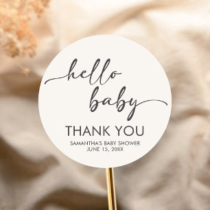 Minimalistische Hello Baby Baby-Party Runder Aufkleber