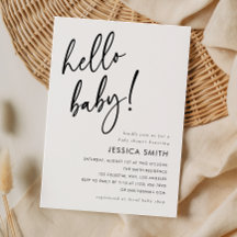 Minimalistische Hello Baby moderne Babyparty