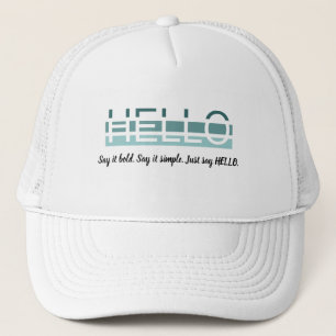 Minimalistische "HELLO"-Typografie-Kappe - Moderne Truckerkappe