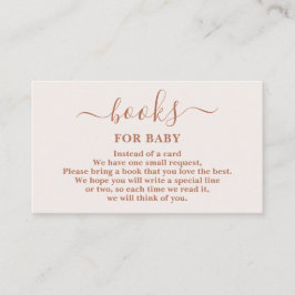 Minimalistische, hellrosa Bücher für die Kindermäd Begleitkarte