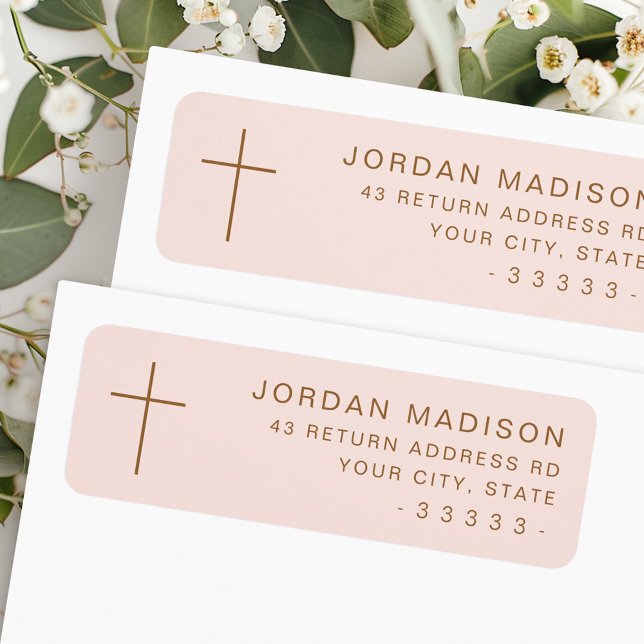Minimalistische hellrot-rosa Rücksendeadresse (Minimalist light blush pink return address label)
