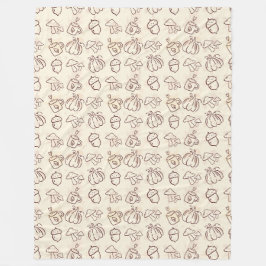Minimalistische Herbst-Doodle-Fleece-Decke Fleecedecke