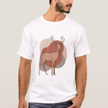 Minimalistische Herbst-Hirsch-Botanik-Illustration