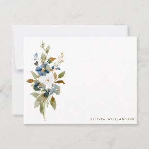 Minimalistische Herbst-Wildblumen-Personalisierte Mitteilungskarte