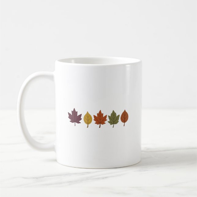 Minimalistische Herbstblätter Keramik-Kaffeetasse Kaffeetasse (Links)