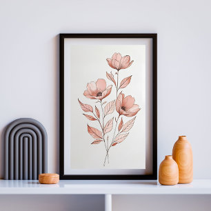Minimalistische Herbstblüten Poster