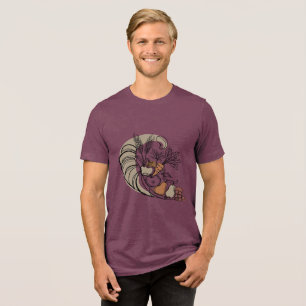 Minimalistische Herbsternte Füllhorn Linienkunst Tri-Blend Shirt