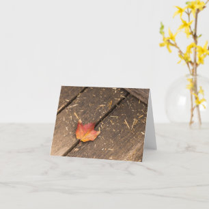 minimalistische Herbstfotografie eines Ahornblatts Karte