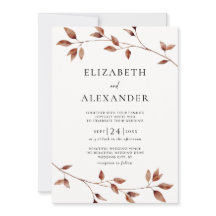 Minimalistische Herbstlaub Botanische Hochzeit