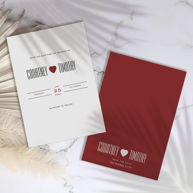 Minimalistische Herzhochzeit speichert das Datum Save The Date (Von Creator hochgeladen)
