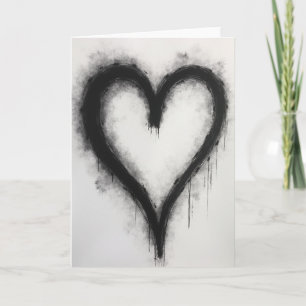 Minimalistische Herzkarte mit Pinselstrich Karte