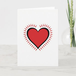 Minimalistische Herzkarte mit Strahlen Karte