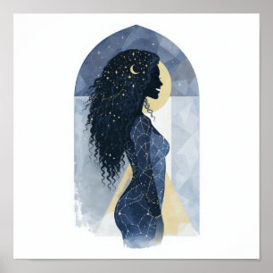 Minimalistische himmlische Frau Terrakotta Poster