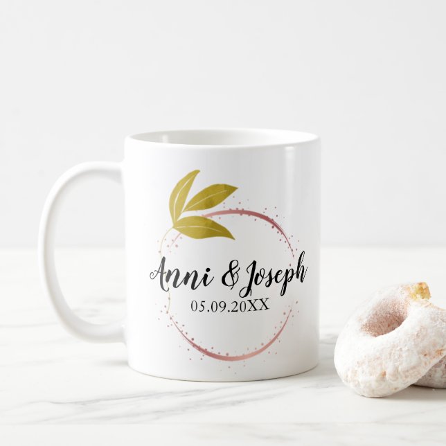 Minimalistische Hinzufügen von Couponnamen Datum R Kaffeetasse (Mit Donut)