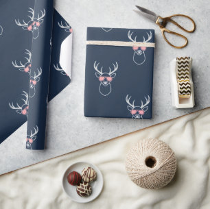Minimalistische Hirsch-Silhouette Geschenkpapier