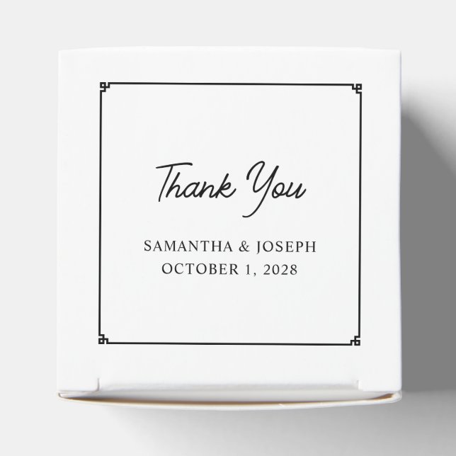 Minimalistische Hochzeit an der griechischen Grenz Geschenkschachtel (Oben)