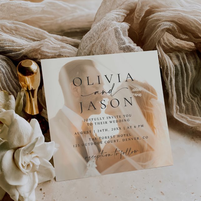 Minimalistische Hochzeit auf dem eleganten Platz d Einladung (Von Creator hochgeladen)