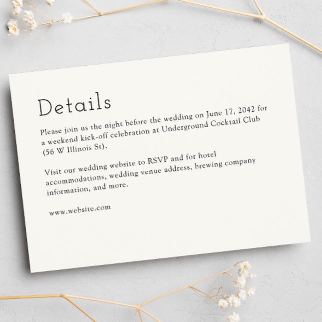 Minimalistische Hochzeit Begleitkarte (Von Creator hochgeladen)