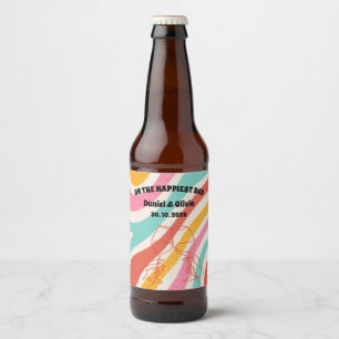 Minimalistische Hochzeit Bierflaschenetikett