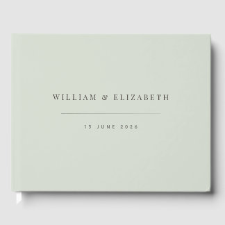 Minimalistische Hochzeit | Blasses Salbei Gästebuch