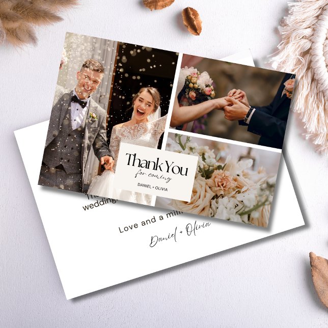 Minimalistische Hochzeit Dankeschön-Karte mit Foto Dankeskarte (Von Creator hochgeladen)